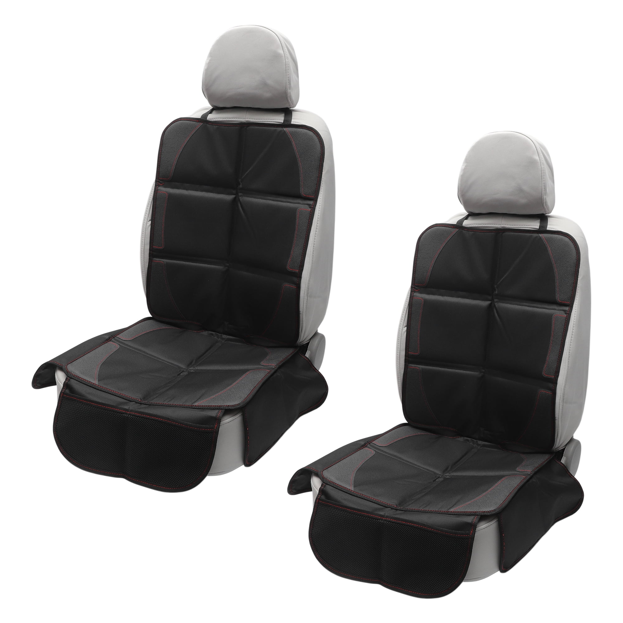 Unique Bargains Car Seat Cover, Universal Car Seat Protector with Side Pockets, Soft Padded Cushion for Baby Safety, Durable and Waterproof, Black Red, 1 Set