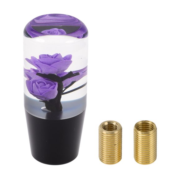 Unique Bargains Car Shift Knob 10cm Front Shift Lever Knob Universal for Automatic and Manual Vehicle Acrylic Purple with 2 Adapter 1 Set