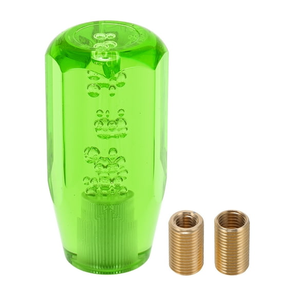 Unique Bargains Car Shift Knob 10cm Octagonal Crystal Front Universal for Automatic and Manual Vehicle Acrylic Green with 2 Adapter 1 Set