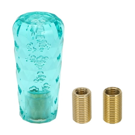 Unique Bargains Car Shift Knob, Universal for Automatic and Manual Vehicle Gear Shifter Knob W/ 2 Adapter Acrylic, 1 Set Blue 10cm