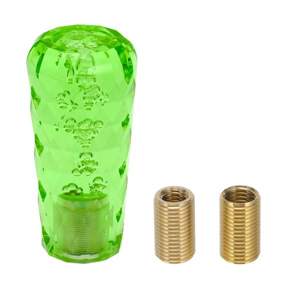 Unique Bargains Car Shift Knob, Universal for Automatic and Manual Vehicle Gear Shifter Knob W/ 2 Adapter Acrylic, 1 Set Green 10cm