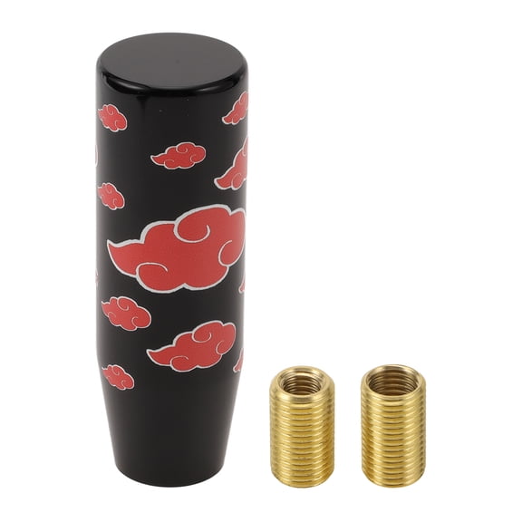 Unique Bargains Car Shift Knob, 12cm Universal for Automatic and Manual Vehicle Gear Shifter Knob with 2 Adapter Acrylic Black Red, 1 Set