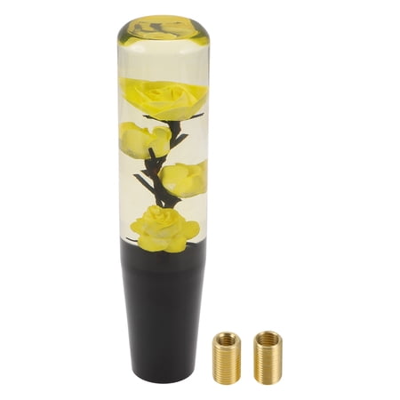 Unique Bargains Car Shift Knob 20cm Front Shift Lever Knob Universal for Automatic and Manual Vehicle Acrylic Yellow with 2 Adapter 1 Set
