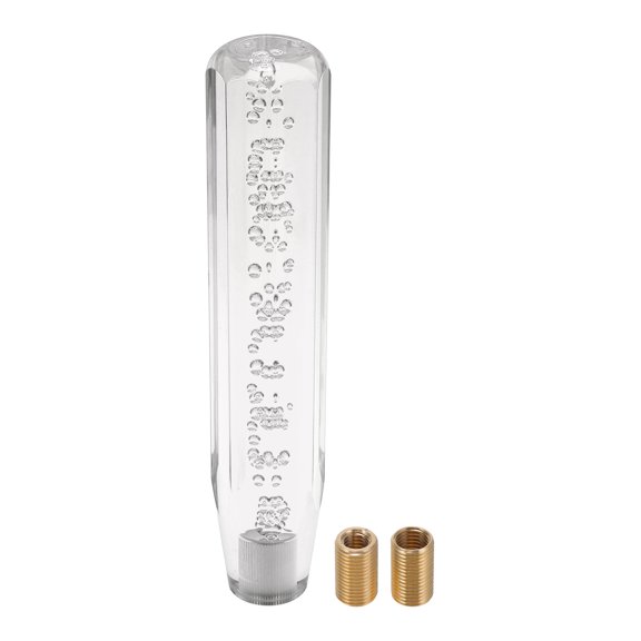 Unique Bargains Car Shift Knob 25cm Octagonal Crystal Front Universal for Automatic and Manual Vehicle Acrylic Clear with 2 Adapter 1 Set