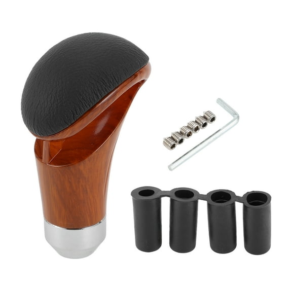 Unique Bargains Car Shift Knob Universal Gear Shifter Knob Faux Leather Stick Shifter Lever Knob for Automatic and Manual Vehicle with 4 Adapter Brown 1 Set