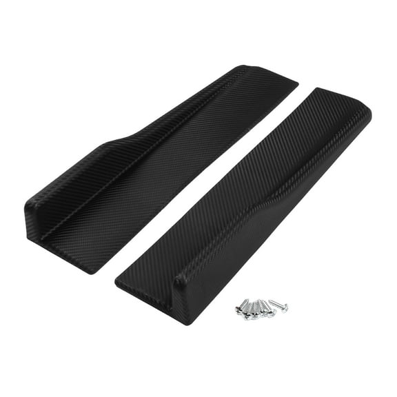 Unique Bargains Car Side Skirt 45cm/17.72in Exterior Rocker Splitter Diffuser Kit ABS Black Carbon Fiber Pattern