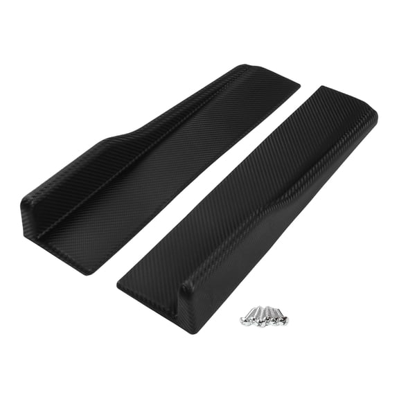 Unique Bargains Car Side Skirt 45cm/17.72in Exterior Rocker Splitter Diffuser Kit Universal Black Carbon Fiber Pattern