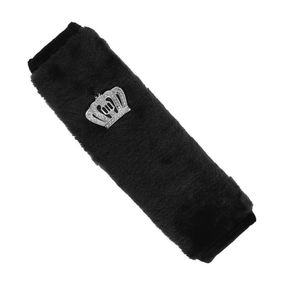Soft Faux Fur Car Seat Belt Cover Faux Crystal Backpack Shoulder Pad Seat Belt Pad Cover for Truck Car SUV Comfort Faux Fur 7x24cm 1pcs Black