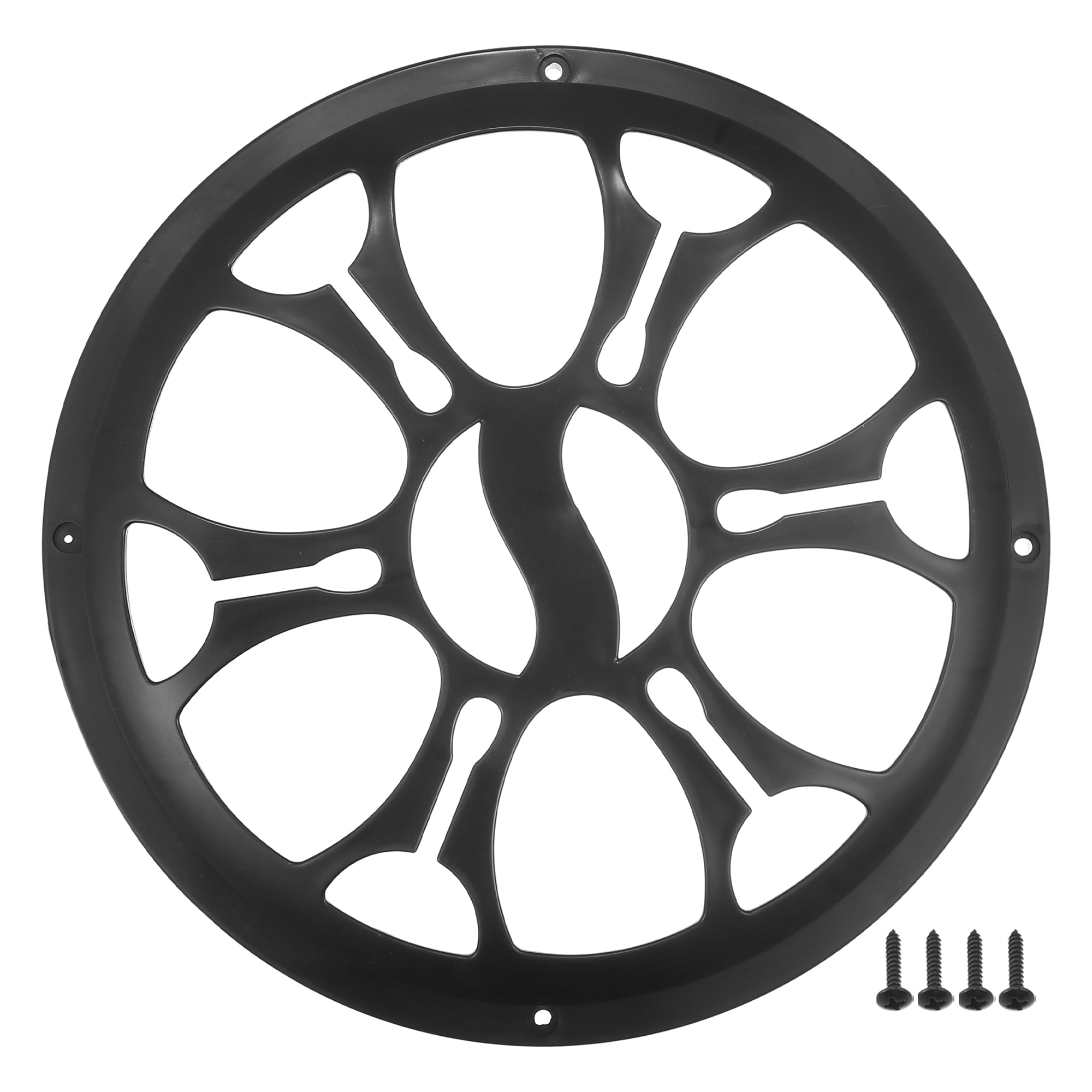 Unique Bargains Car Speaker Grills Cover Guard Protector Case with 4 Screws Black 10"