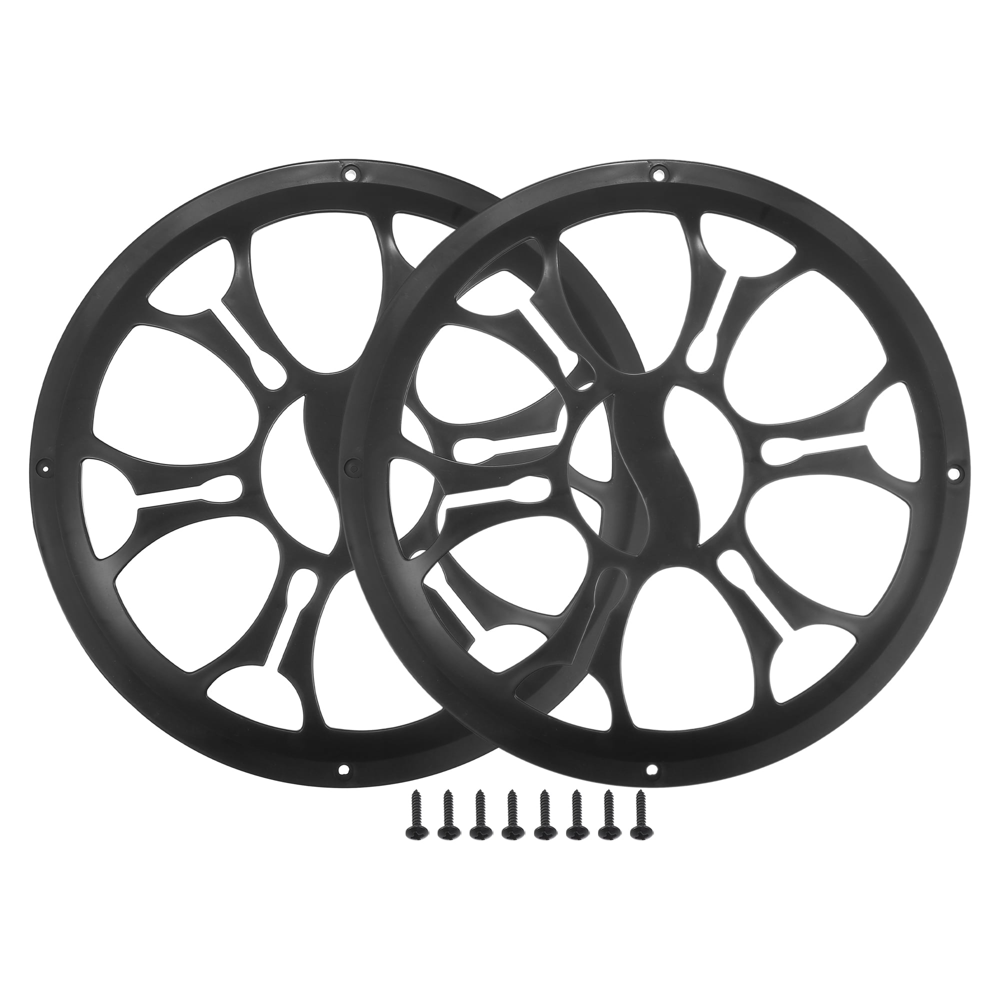 Unique Bargains Car Speaker Grills Cover with Mounting Screws ABS - Pack of 2 Black 10"