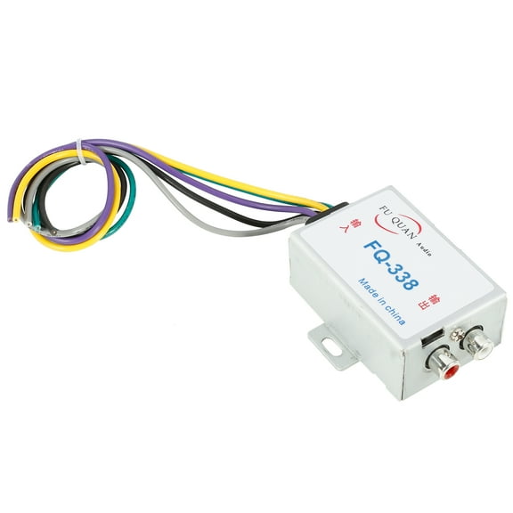 Unique Bargains Car Speaker to 2 RCA Line High Low Level Amplifier Converter Connector