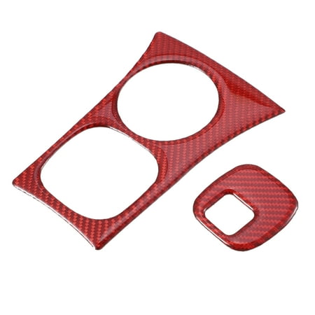 Unique Bargains Car Start Ignition Key Hole Panel Cover for Chevy Corvette C5 98-04 Carbon Fiber Pattern Red (Set of 2)