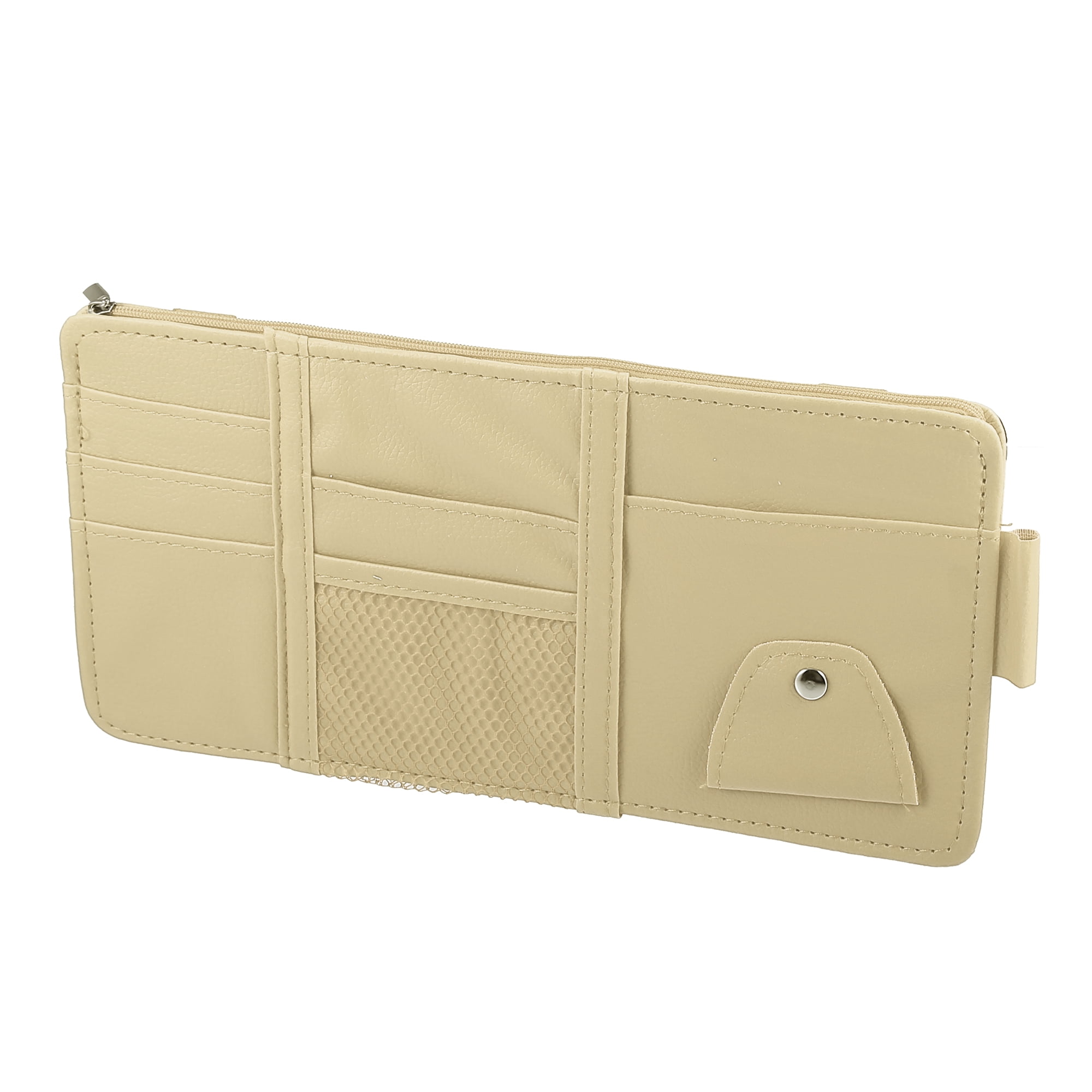 Unique Bargains Car Sun Visor Organizer Auto Interior Accessories Sunglass Holder Beige