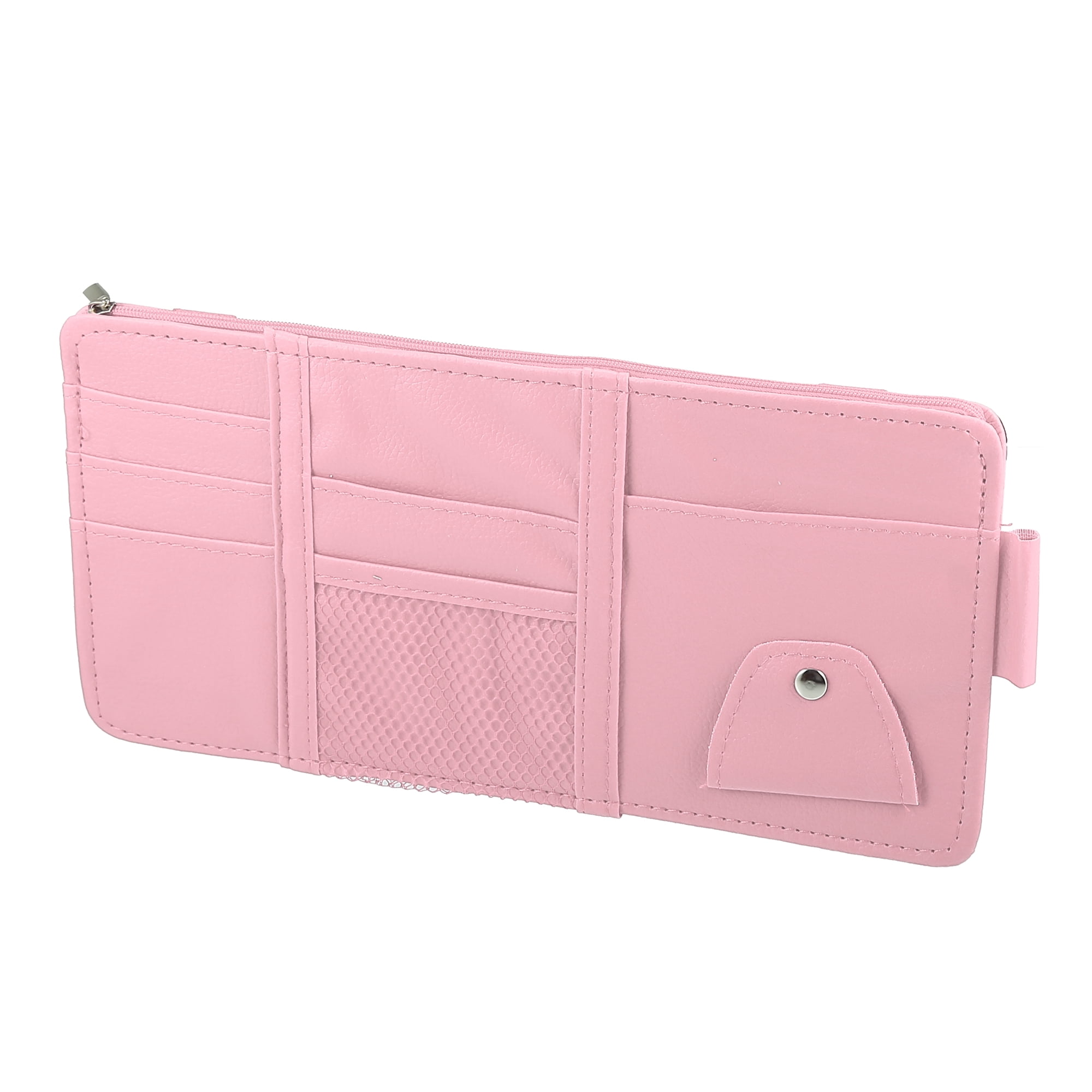 Unique Bargains Car Sun Visor Organizer Auto Interior Accessories Sunglass Holder Pink