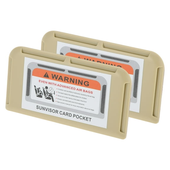 Unique Bargains Car Sun Visor Organizer, Auto Visor Storage Pouch Elastic Slot with Sunglasses Holder for Cards License Pen Organizer ABS Beige Visor Panel Organizer