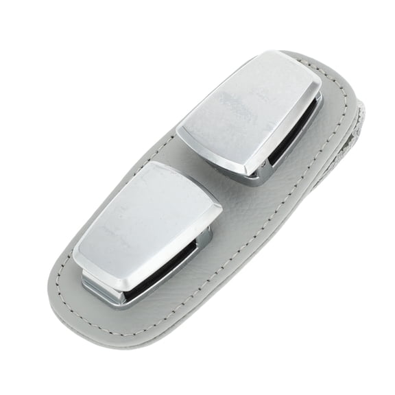 Unique Bargains Car Sun Visor Sunglasses Holder / Front Sun Visor Eyeglasses Clip Two Clamp for Car SUV Truck / Durable Visor Panel Organizer Cowhide / 1 Pc Grey