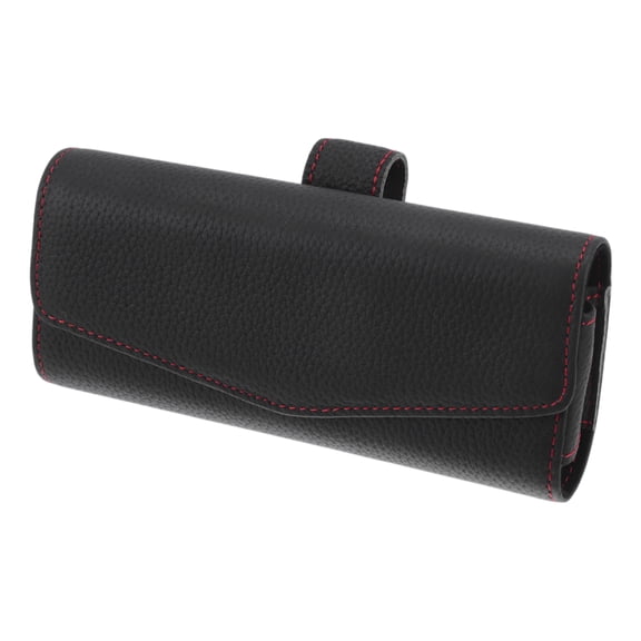 Unique Bargains Car Sunglasses Case Magnetic Universal Eyeglasses Holder Storage Box PU Leather Black 17x7cm 1 Pcs
