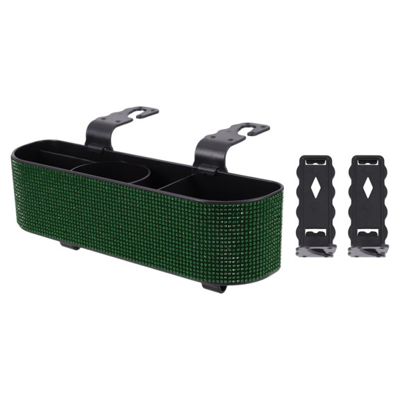 Unique Bargains Car Sunglasses Case Universal Eyeglasses Holder Storage Box ABS,Rhinestones Green 11.61"x3.11" 1 Pcs