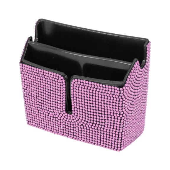 Unique Bargains Car Sunglasses Case Universal Eyeglasses Holder Storage Box ABS,Rhinestones Pink 3.9"x3.27" 1 Pcs