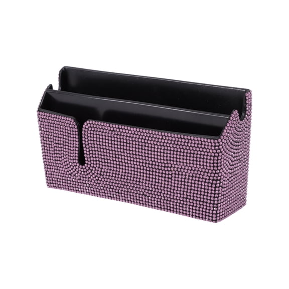 Unique Bargains Car Sunglasses Case Universal Eyeglasses Holder Storage Box ABS,Rhinestones Pink 5.91"x3.15" 1 Pcs