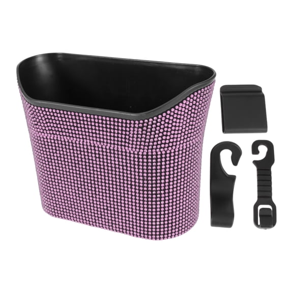 Unique Bargains Car Sunglasses Case Universal Eyeglasses Holder Storage Box ABS,Rhinestones Pink 7.68"x5.91" 1 Pcs
