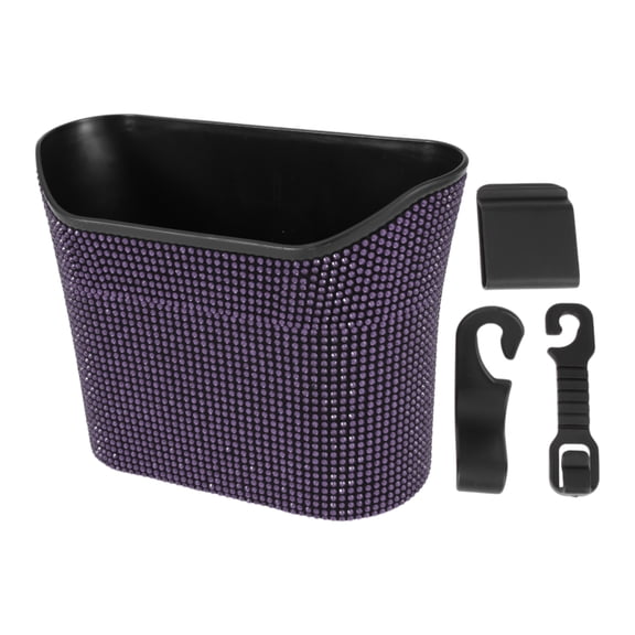Unique Bargains Car Sunglasses Case Universal Eyeglasses Holder Storage Box ABS,Rhinestones Purple 7.68"x5.91" 1 Pcs