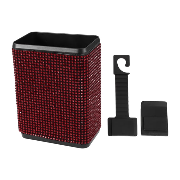 Unique Bargains Car Sunglasses Case Universal Eyeglasses Holder Storage Box ABS,Rhinestones Red 9.13"x3.94" 1 Pcs
