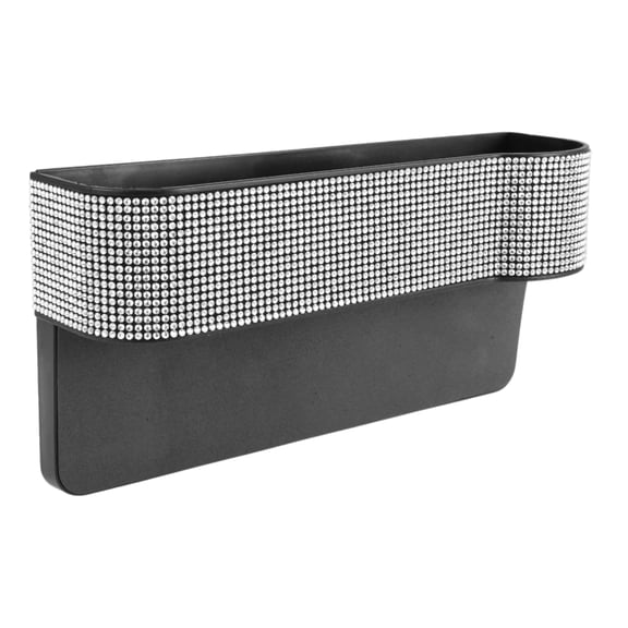 Unique Bargains Car Sunglasses Case Universal Eyeglasses Holder Storage Box ABS,Rhinestones White 27x14cm 1 Pcs