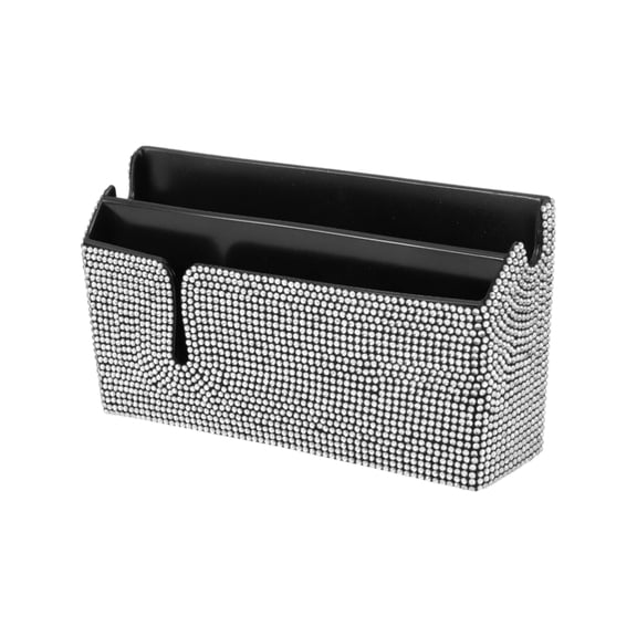 Unique Bargains Car Sunglasses Case Universal Eyeglasses Holder Storage Box ABS,Rhinestones White 5.91"x3.15" 1 Pcs