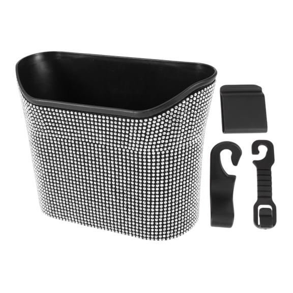 Unique Bargains Car Sunglasses Case Universal Eyeglasses Holder Storage Box ABS,Rhinestones White 7.68"x5.91" 1 Pcs