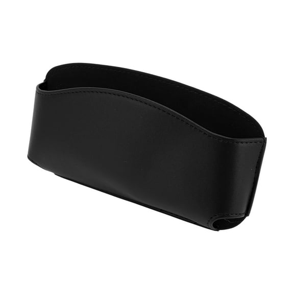 Unique Bargains Car Sunglasses Case Universal Eyeglasses Holder Storage Box Smooth Faux Leather Adhesive Backing Black 18.8x3cm 1 Pcs