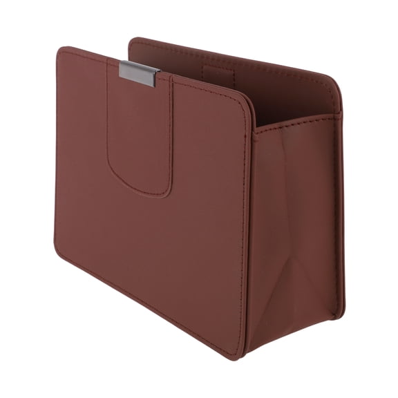 Unique Bargains Car Sunglasses Case with Magnetic Universal Seat Back Door Side Sunglasses Holder for Car Leather Claret 20.5x14.2cm