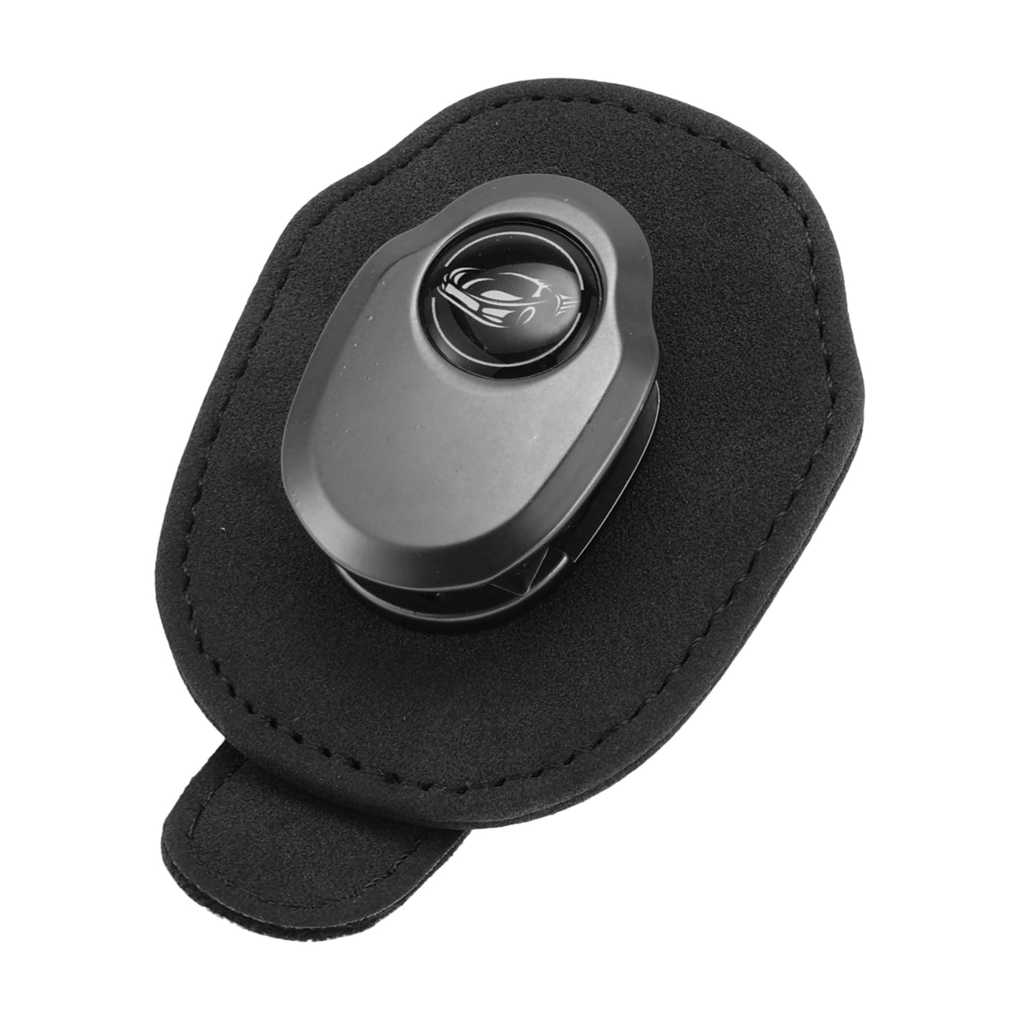 Unique Bargains Car Sunglasses Clip Universal Sun Visor Holder for Car Suede Metal Black