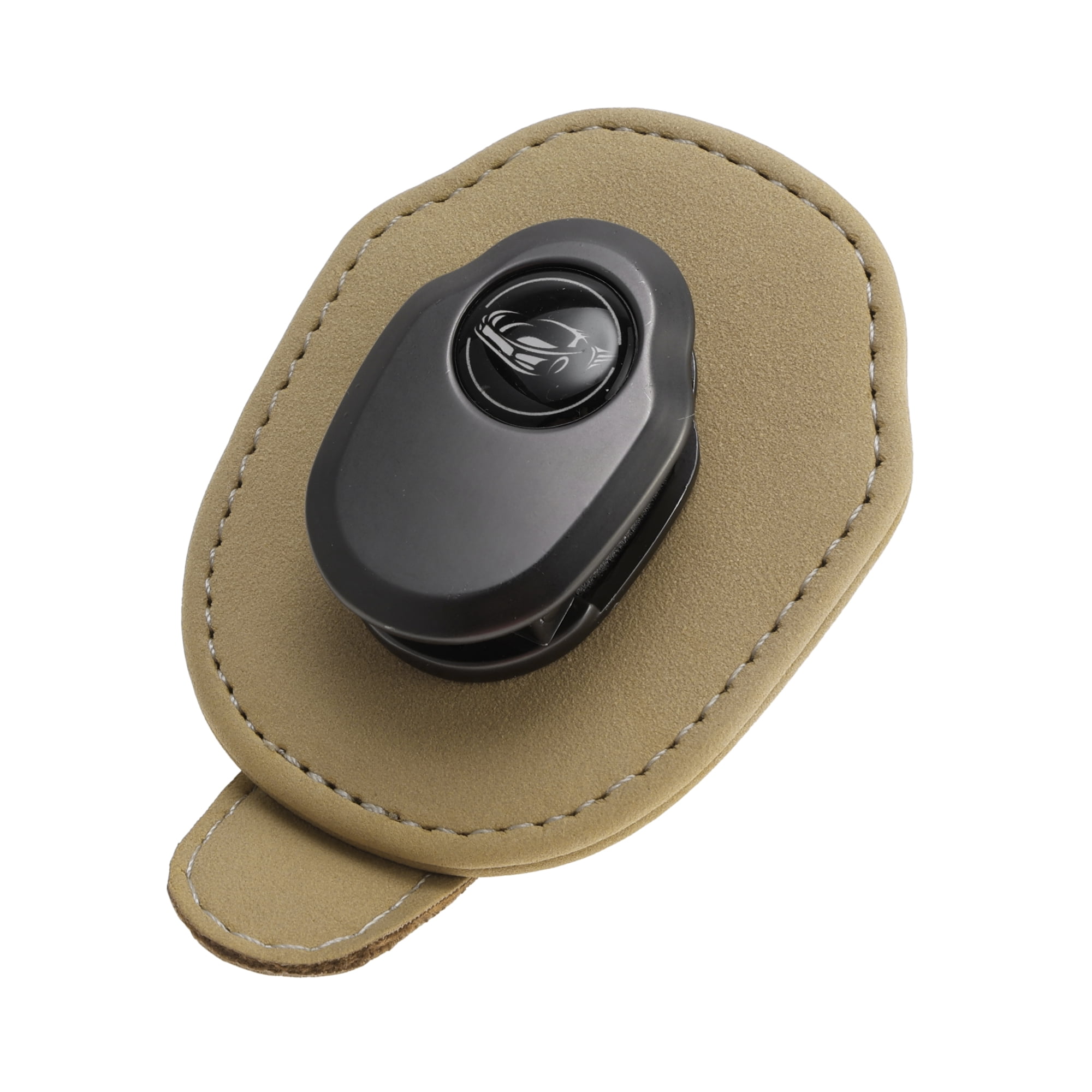 Unique Bargains Car Sunglasses Clip Universal Sun Visor Holder for Car Suede Metal Khaki