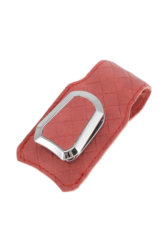 Car Sunglasses Clip with Magnetic Universal Sun Visor Eyeglasses Holder Clip Suede/Metal Plaid/Red 9x4.5cm 1 Pcs