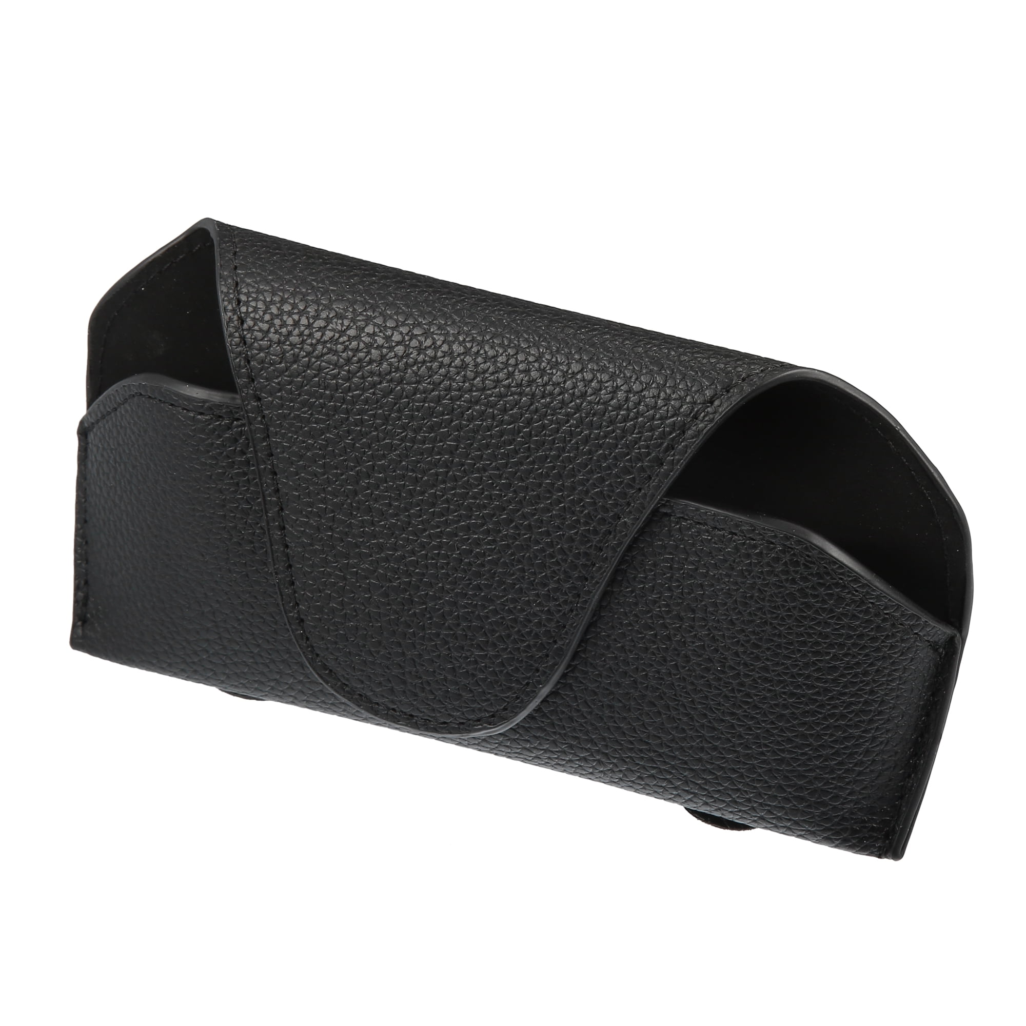 Unique Bargains Car Sunglasses Visor Holder Magnetic Glasses Organizer PU Leather Black