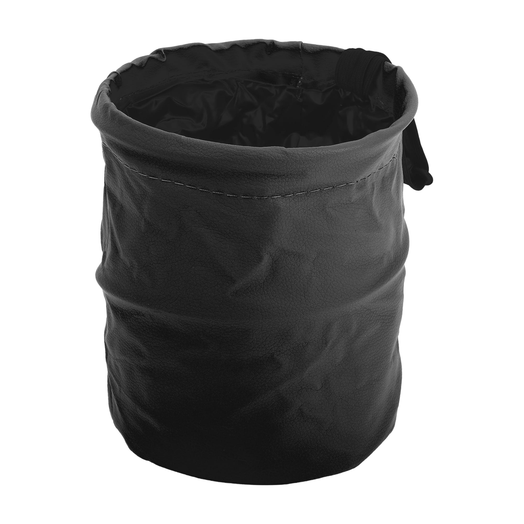 Unique Bargains Car Trash Can Auto Trash Bin Hanging Folding 5.9"x7.1" Black