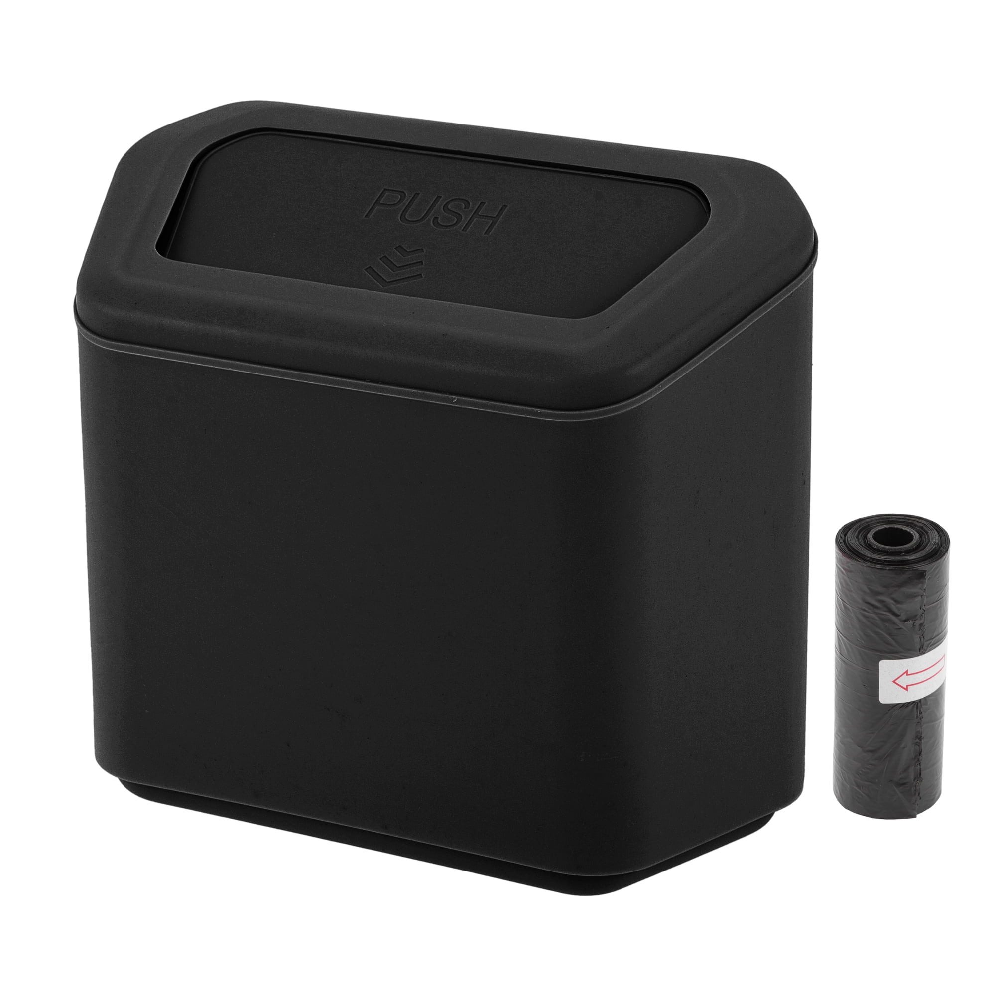 Unique Bargains Car Trash Can Door 6.3x2.8x5.5in Auto Bin Plastic Black