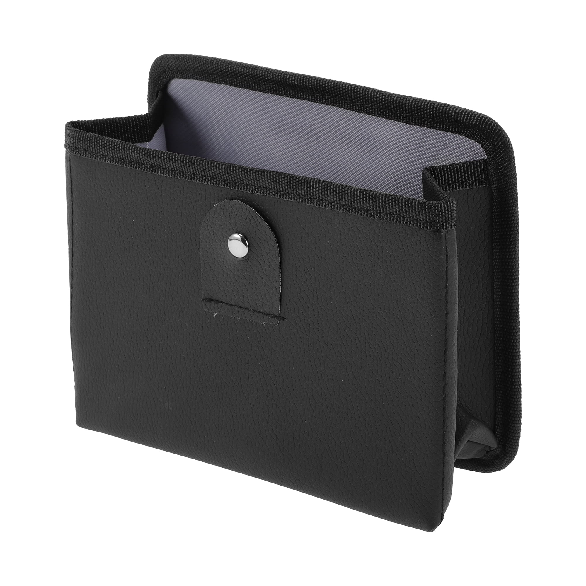 Unique Bargains Car Trash Can Door 7.1x3.2x6.3in Auto Bin Faux Leather Black