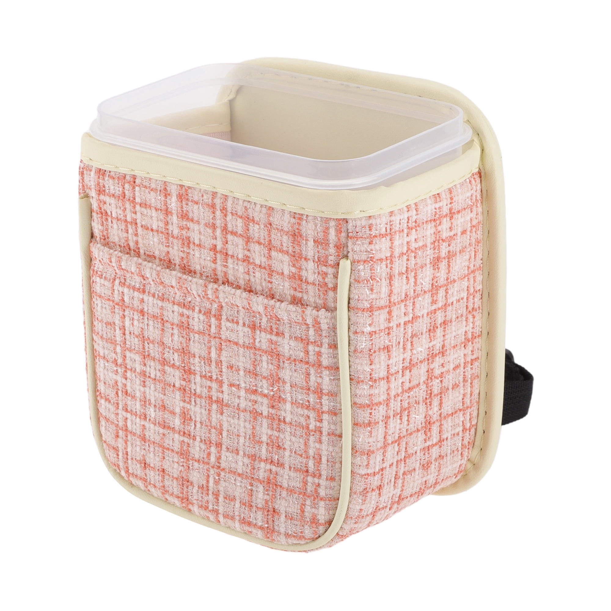 Unique Bargains Car Trash Can Hanging 5.9x4.3x7.5in Bin Fabric 1 Pcs Pink