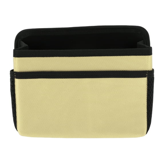 Unique Bargains Car Trash Can Hanging Car Door Back Seats Fabric Trash Bin Beige 1 Pcs