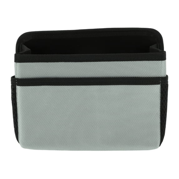 Unique Bargains Car Trash Can Hanging Car Door Back Seats Fabric Trash Bin Silver Tone Gray 1pcs