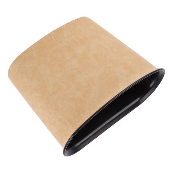 Unique Bargains Car Trash Can Hanging Car Door Faux Leather Plastic Trash Bin Beige 1 Pcs