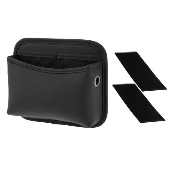 Unique Bargains Car Trash Can Hanging Front Rear Seat Faux Leather Trash Bin 1 Pcs Black