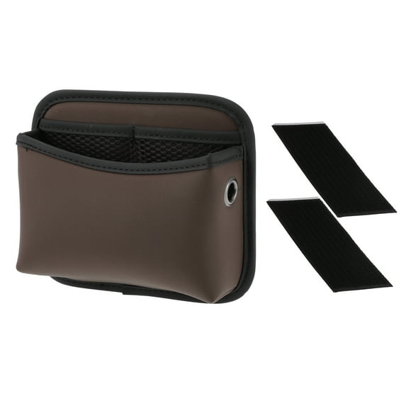 Unique Bargains Car Trash Can Hanging Front Rear Seat Faux Leather Trash Bin 1 Pcs Brown