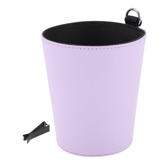 Unique Bargains Car Trash Can Hanging Front Rear Seats Faux Leather Trash Bin Purple 1 Pcs