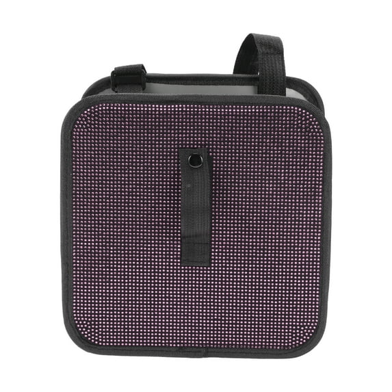 Unique Bargains Car Trash Can Hanging Front Rear Seats Rhinestone Trash Bin Pink Black 1 Pcs