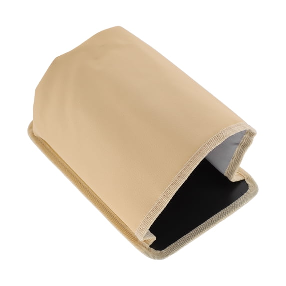 Unique Bargains Car Trash Can Hanging Front Seats Faux Leather Trash Bin Beige 1 Pcs