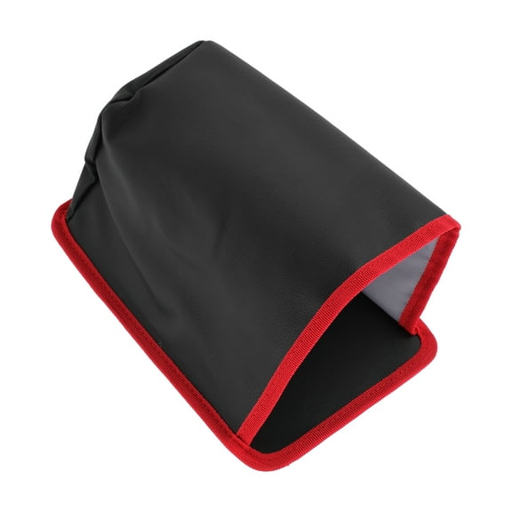 Unique Bargains Car Trash Can Hanging Front Seats Faux Leather Trash Bin Black Red 1 Pcs