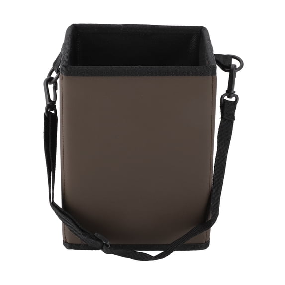 Unique Bargains Car Trash Can Hanging and Foldable Front Rear Seats Back Trash Bin Brown 1 Pcs